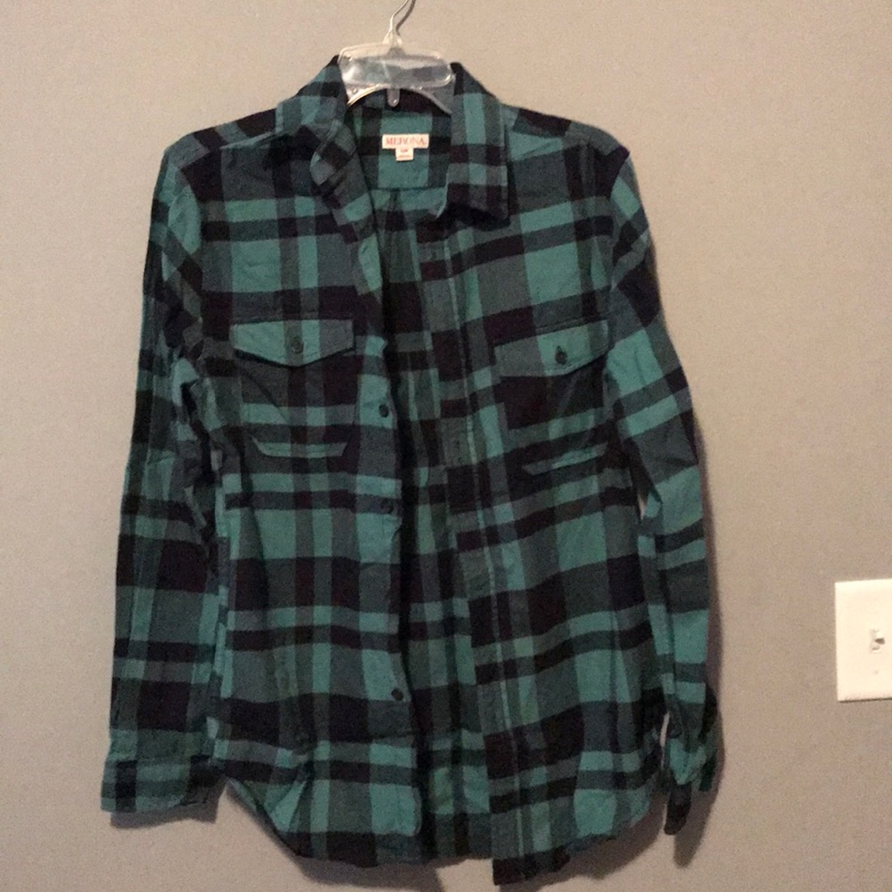 Teal and black flannel